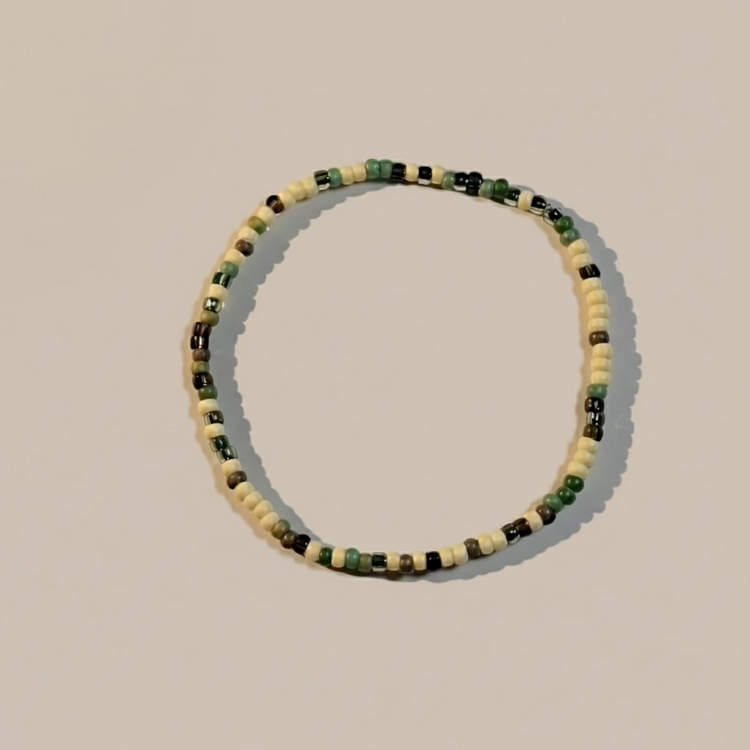 The Charlotte beaded bracelet laid flat