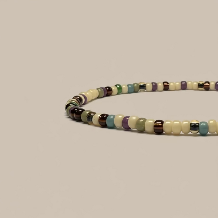 The Charlotte beaded bracelet detail on a light gray background